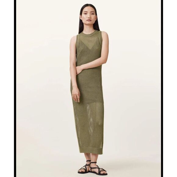 All Saints Miro Open Stitch Maxi 2-1 Dress - Picture 2 of 15
